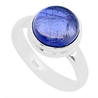 Natural 5.05ct Round Cut Iolite Solitaire Ring
