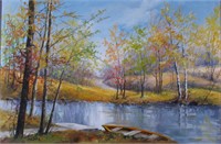 Bertha Hatton Duke 24x36 O/C Autumn Landscape