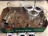 Character Glasses, Pitcher and Condiment