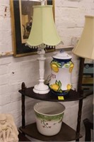3pc Decor - Lamp, Porcelain Planter, Cookie Jar