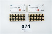 100 ROUNDS OF FEDERAL RTP 9MM 115GRAIN FMJ