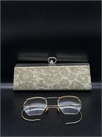 Antique 12kGF Wire Rim Bifocal Glasses & Case