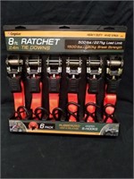 New 8 ft ratchet tie downs six pack