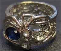 925 stamped spider gemstone ring