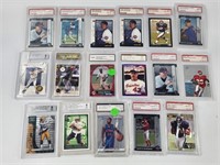 17) VARIOUS SPORTS CARDS GRADED PSA BECKET
