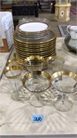 GOLD RIMMED & GLASS/PORCELAIN DISHWARE