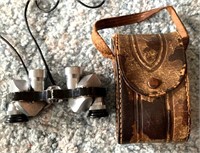 Pair Vtg Lemoni 6 x 15 Binoculars w/Leather Case