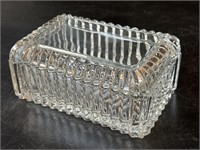 Depression Glass Cigarette Box 5” x 3 1/2”