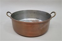 Copper Brass Handle Sauce Pot vtg 8in