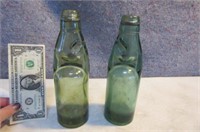 TWO Soda Bottles Turn of The Century 9"