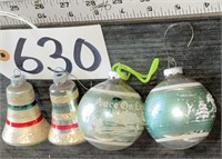 4 Vintage Christmas Ornaments