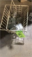Wire basket with bottles