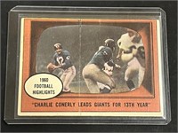 1961 Topps Charlie Conerly Highlights