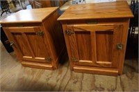 Pair of Reproduction Oak Ice Box End Tables