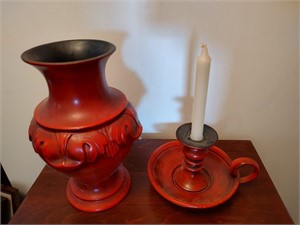 Haeger Vase and Candle Stick Holder