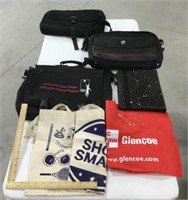 Bag lot w/ laptop cases, tablet case, & shopping