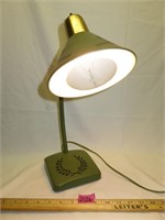 1960's Sage Green Gooseneck Desk Lamp WORKS!!!