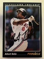 Indians Albert Belle Signed Card with COA