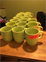 Green Coffee Mugs x 17