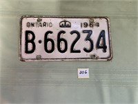 Ontario 1964 licence plates single