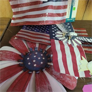 Metal Patio Decor and Flags
