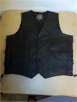 Men's Leather Biker Vest Size 48