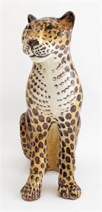 Italian Ceramic Leopard Sculpture