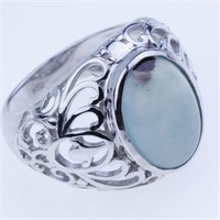 Aquaprase Scroll Ring - Size 6.5