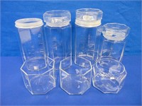 Glass Octagon Shaped Storage Jars & Dishes