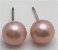 Sterling Silver Pink Pearl Earrings