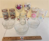 Vintage Pepsi Cola Glasses, Candy Bowls, Assorted