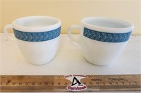 Vintage Pyrex Turquoise Laurel Leaf Coffee Cup