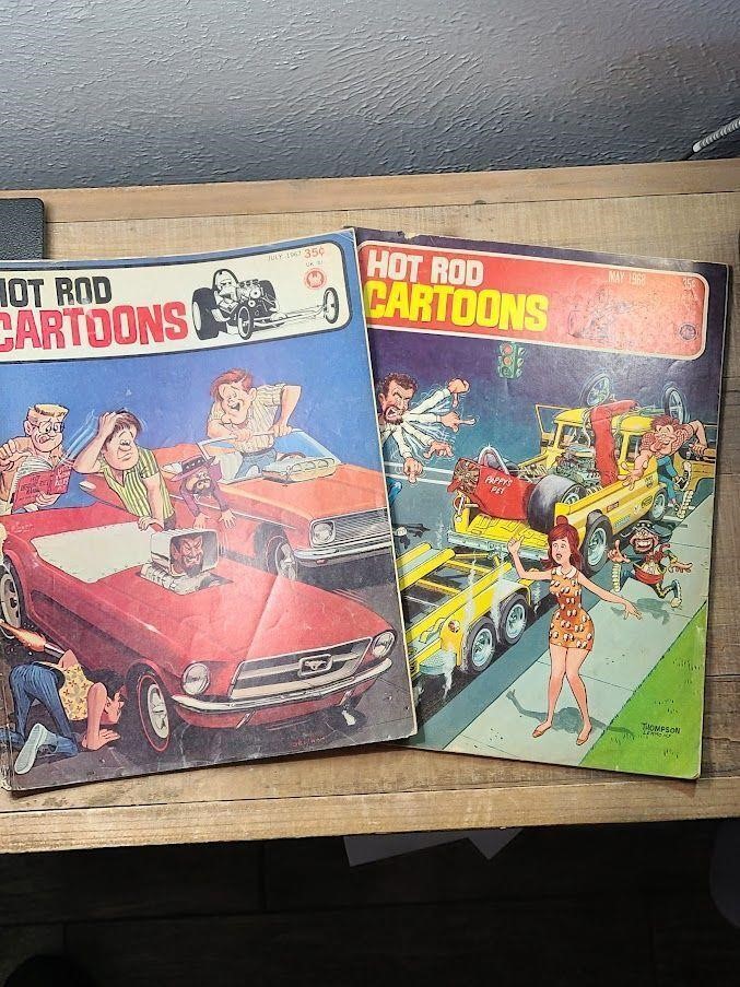 2x Hot Rod Cartoons vintage comics