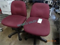 1 LOT, 2 BURGUNDY STENO CHAIRS