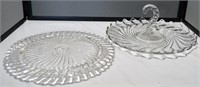 Glass  Serving Tray and Cake Platter