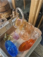 Glass Baskets Box Lot Colored Glass Baskets