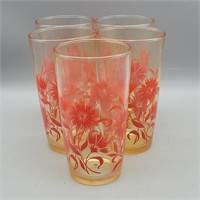 5- SWANKY SWIG HAZEL ATLAS 5" TALL GLASSES