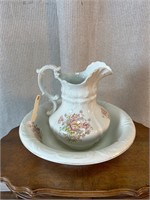 Antique Revere China Pitcher & Wash Basin Bowl