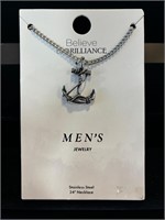Men's Stainless Steel Roped Anchor Necklace