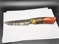 DAMASCUS STEEL FIXED BLADE KNIFE