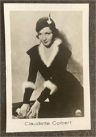 CLAUDETTE COLBERT: Antique Tobacco Card (1933)