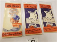 Trio of Vintage Tydol Gasoline Road Maps from the