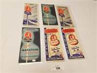 Selection of 6 Vintage Marathon Road Maps-1940's