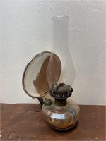 Wall mount cast iron oil lamp with reflector