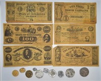 Replica Confederate Bank Notes & Replica Dabloons
