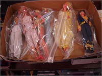 Six vintage Barbie and family dolls including