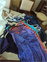 Collection of women's clothes on hangers