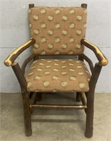 Wood Art Pinecone Upholstered Chair