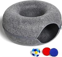 Cat Tunnel Bed For Indoor Cats With 3 Toys,