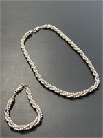 Sterling Silver Necklace and Bracelet
